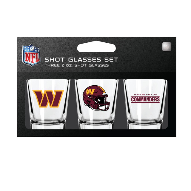 Washington Commanders Glass Shotglass Set 3 Pack