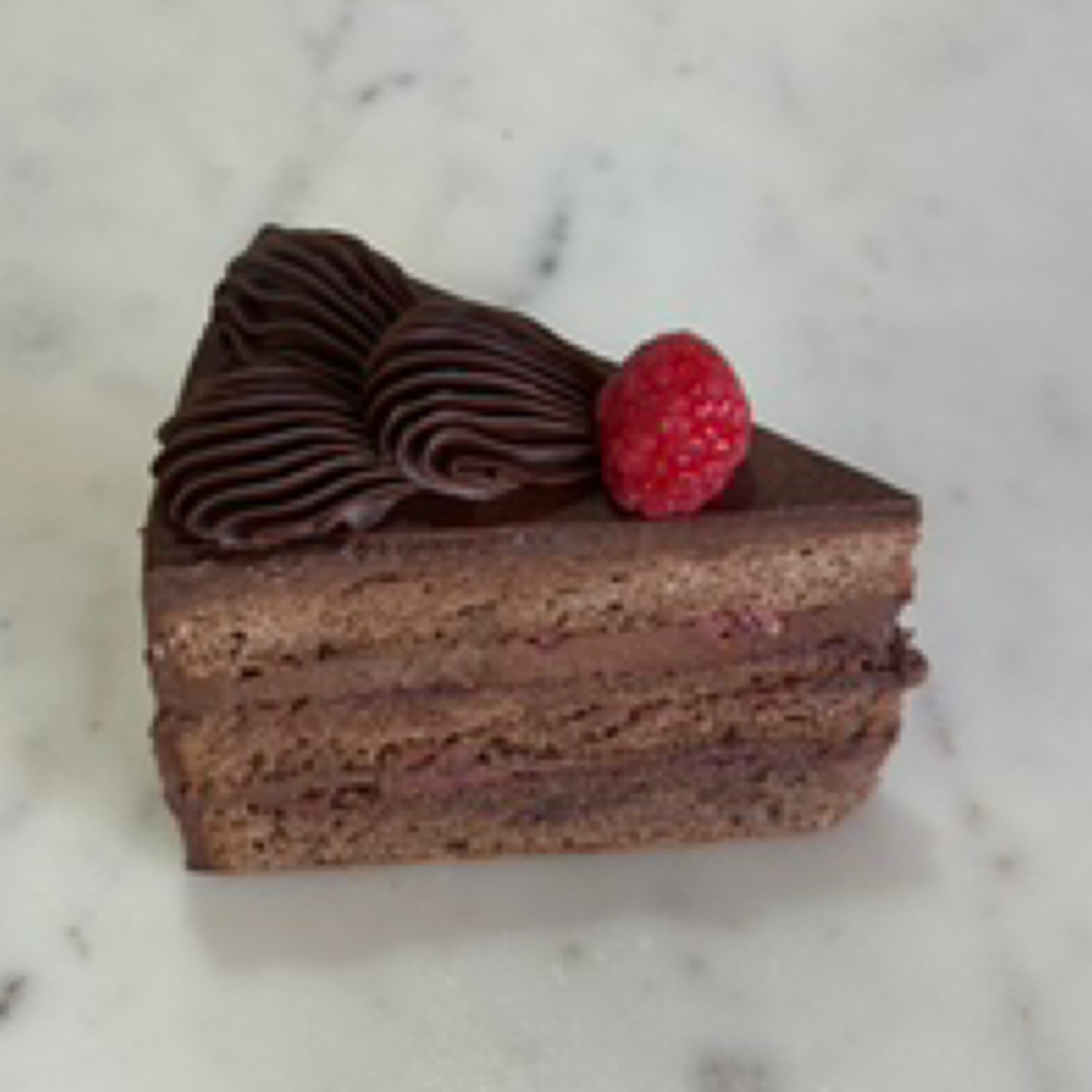 Raspberry Chocolate Ganache Cake Slice