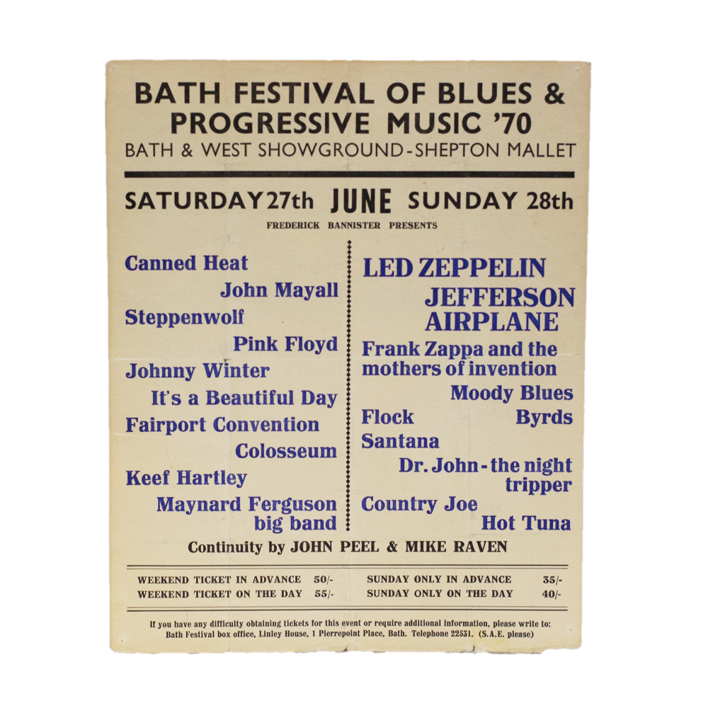 Bath Festival of Blues & Progressive Music -- 1970 [Handbill}