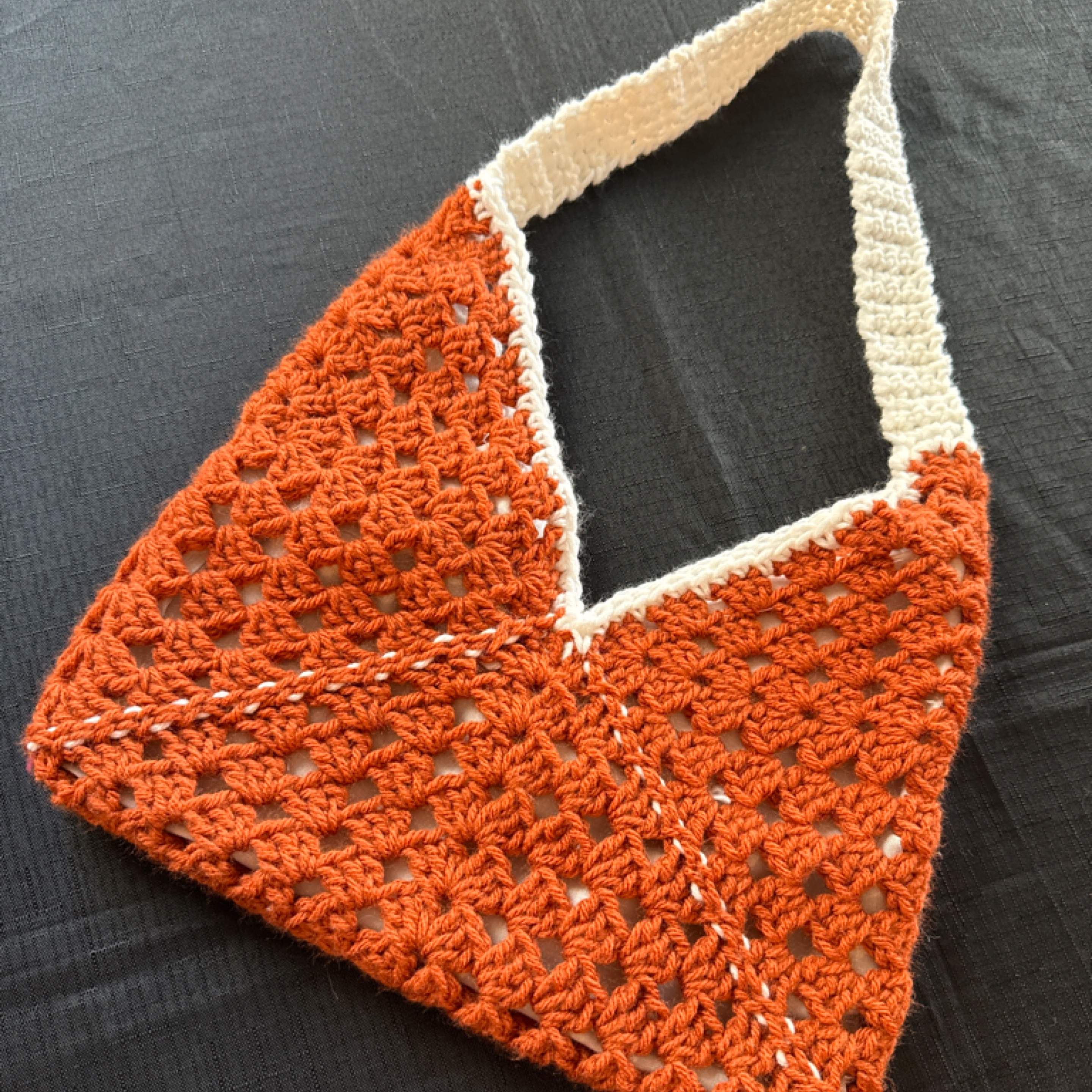 Burnt Orange & Cream Shoulder Tote