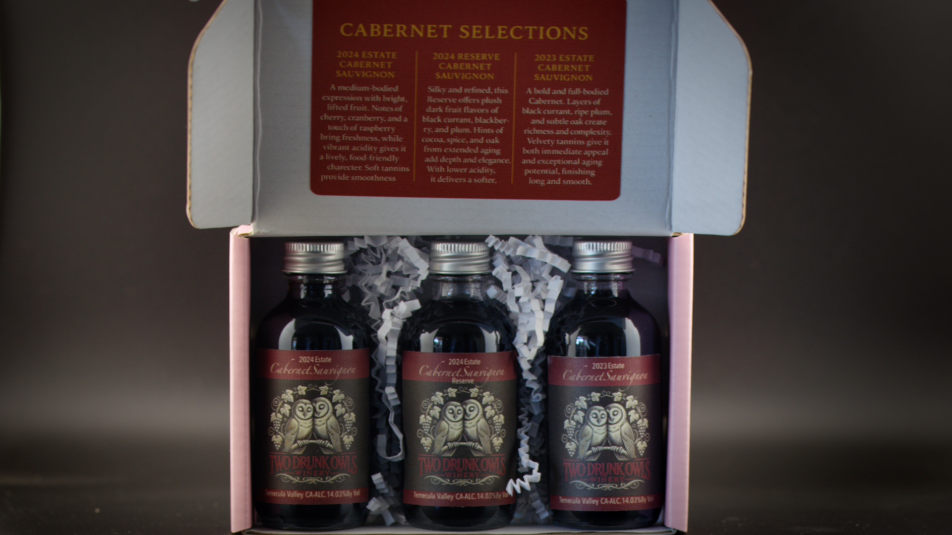 Owlet’s Flight Tasting Kit – Cabernet Sauvignon Selection