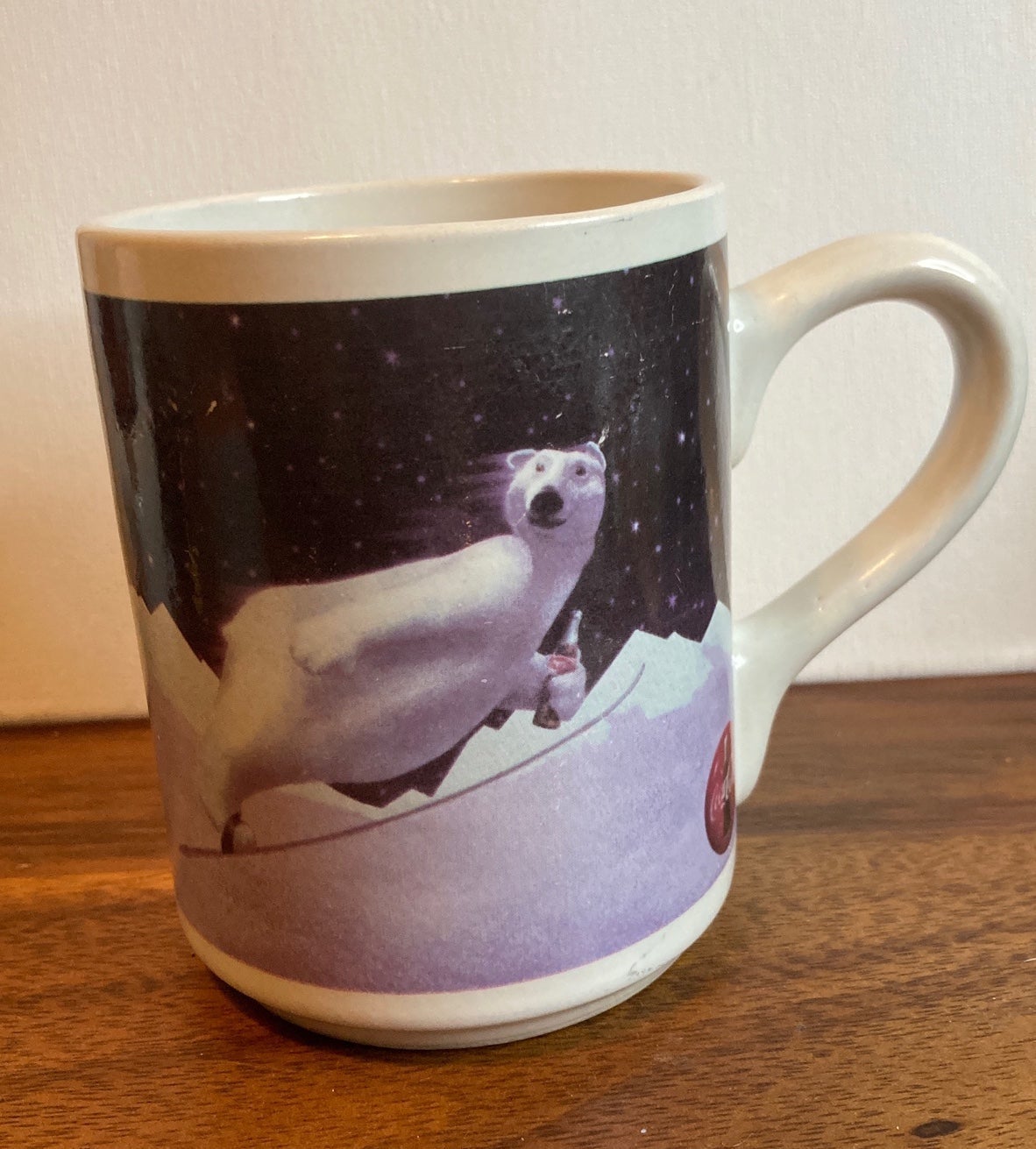 Coca Cola (1996) Polar Bear Snow Skiing Coffee Mug By Gibson