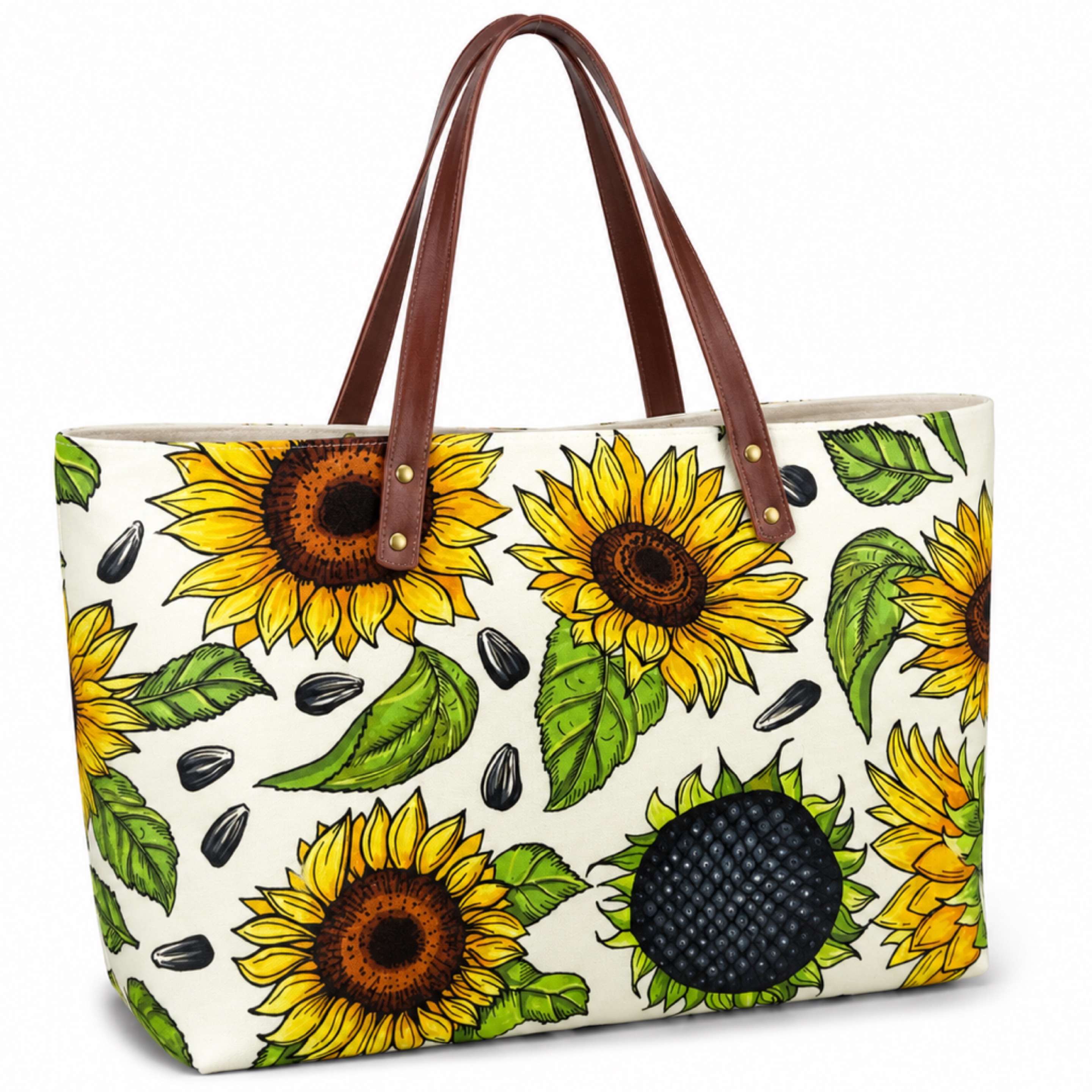 Sunflower Print Tote Bag