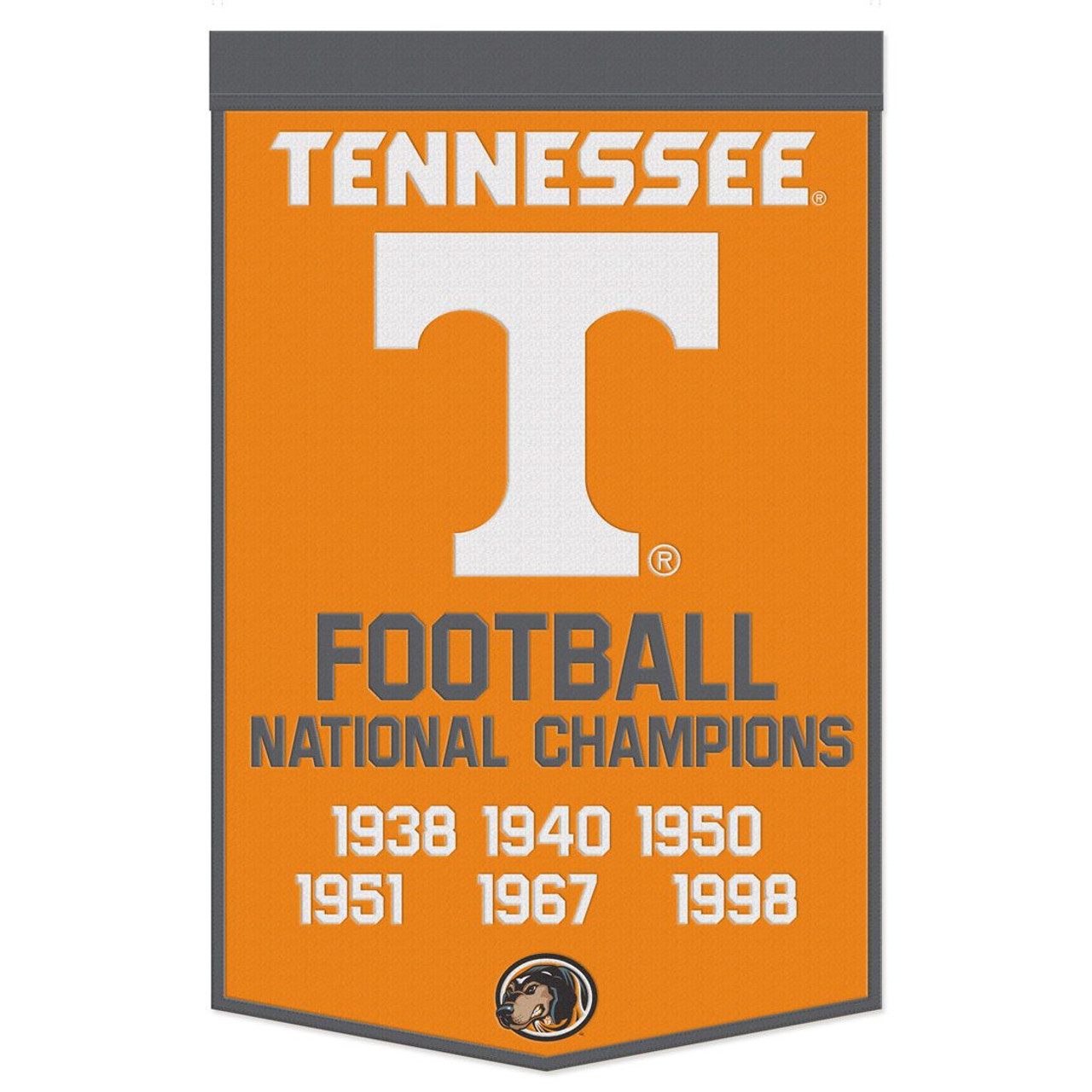 Tennessee Volunteers Wool Football Dynasty Championship Banner 24x38"