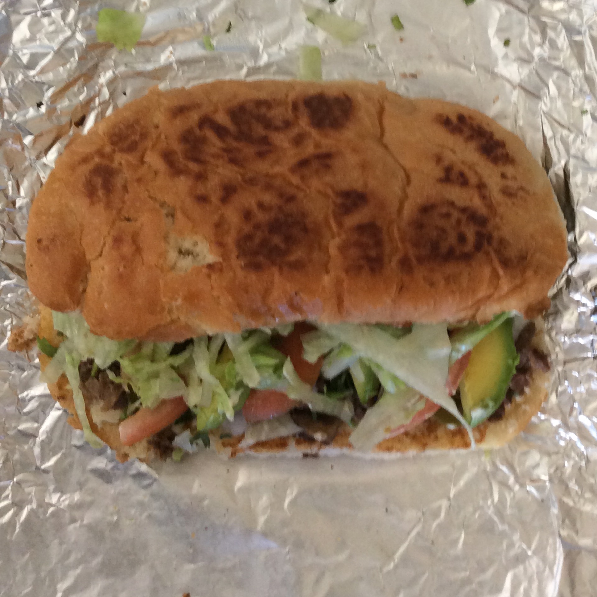 Torta de Tripa - Beef Guts Torta from Tacos del Valle