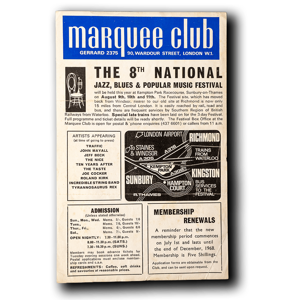 Marquee Club -- 8th Annual Jazz, Blues and Popular Musical Festival [Handbill]