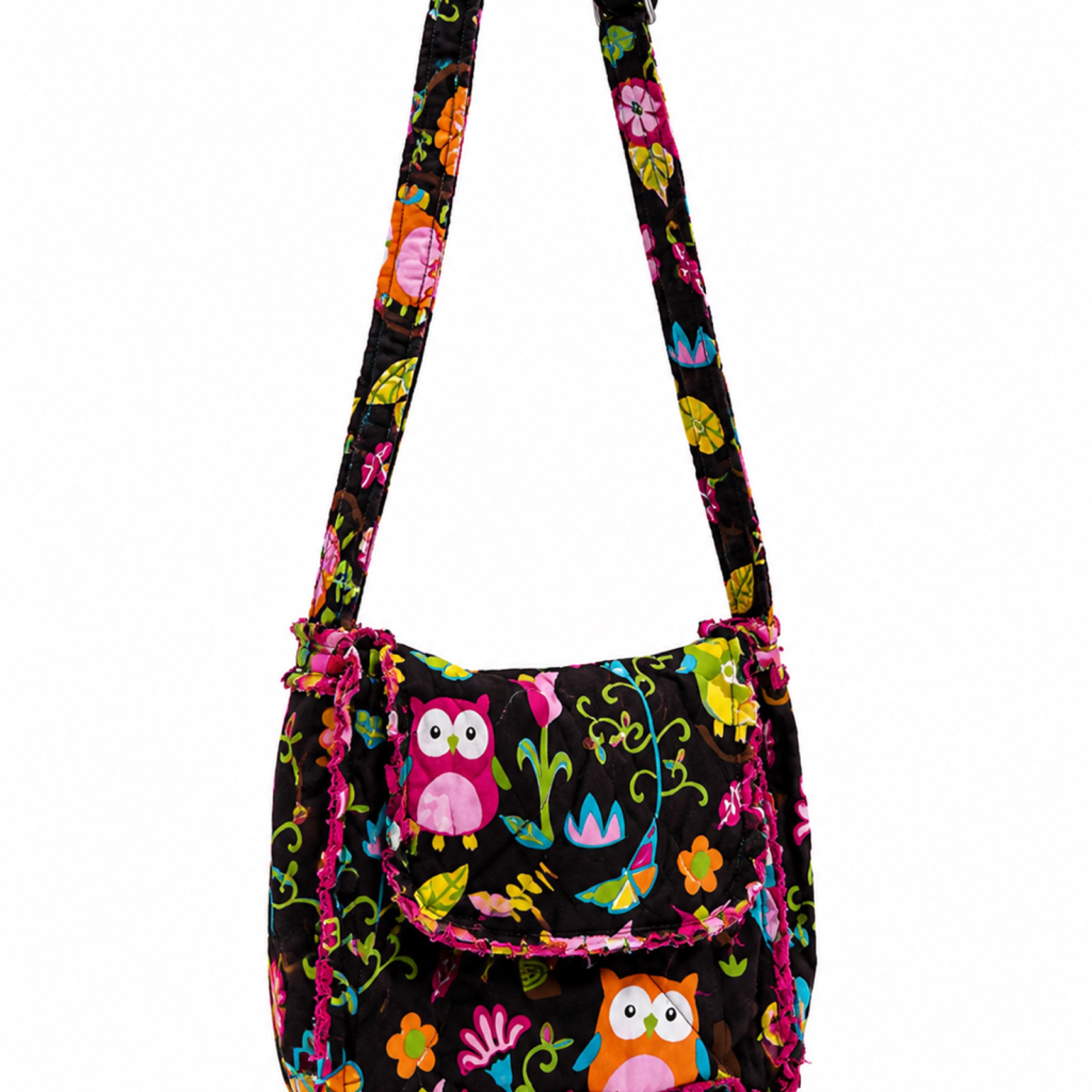 Colorful Owl Print Crossbody Bag