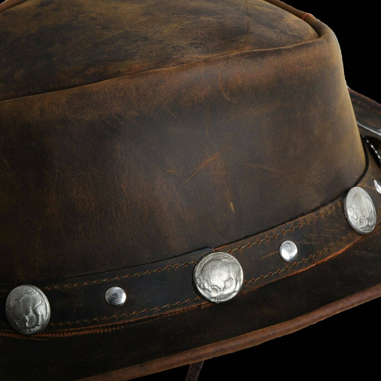 Bullring Leather Hat Western Cowboy for Men & Women Shapeabl