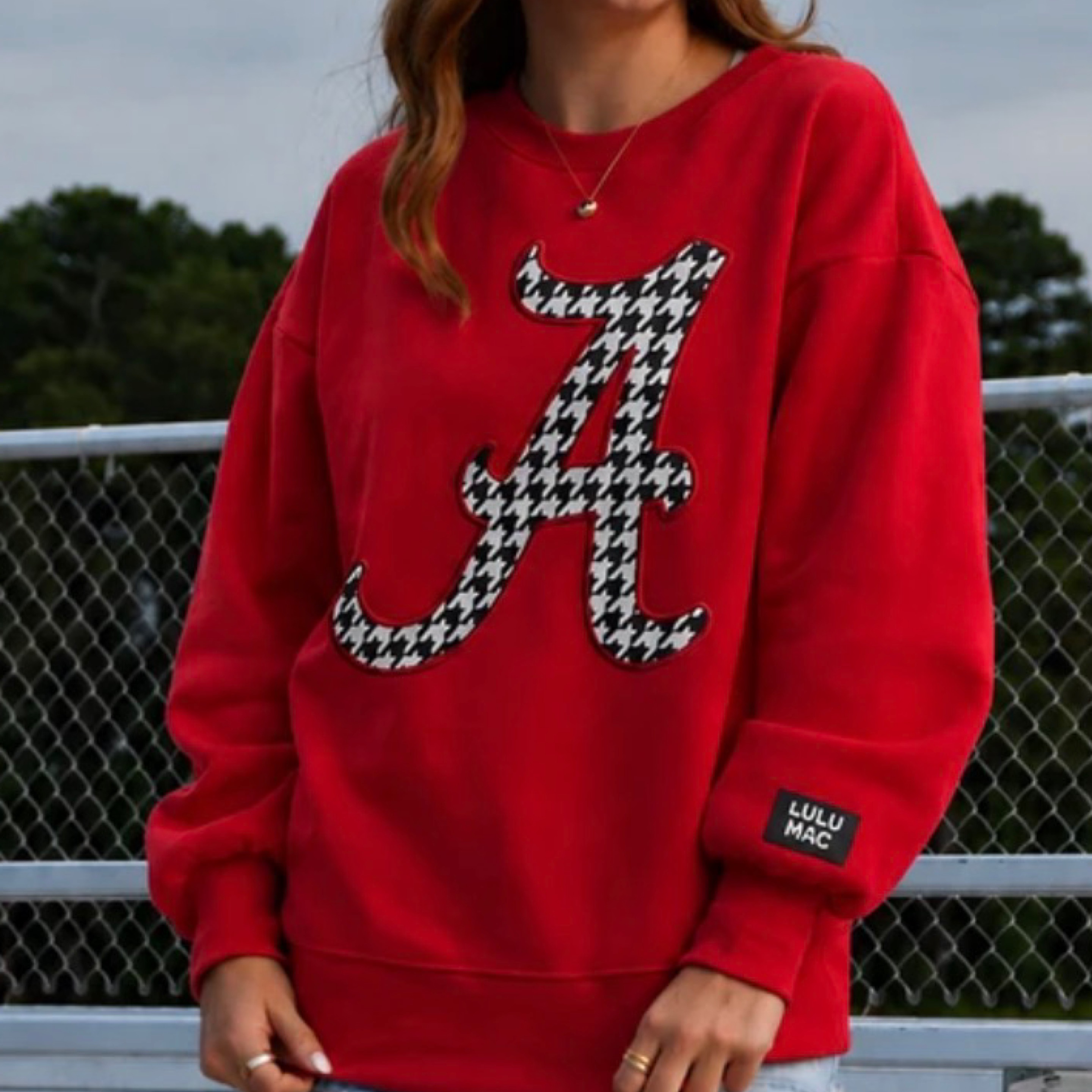 LuluMac sweatshirt Alabama Houndstooth — Bama Tan boutique, Tuscaloosa AL