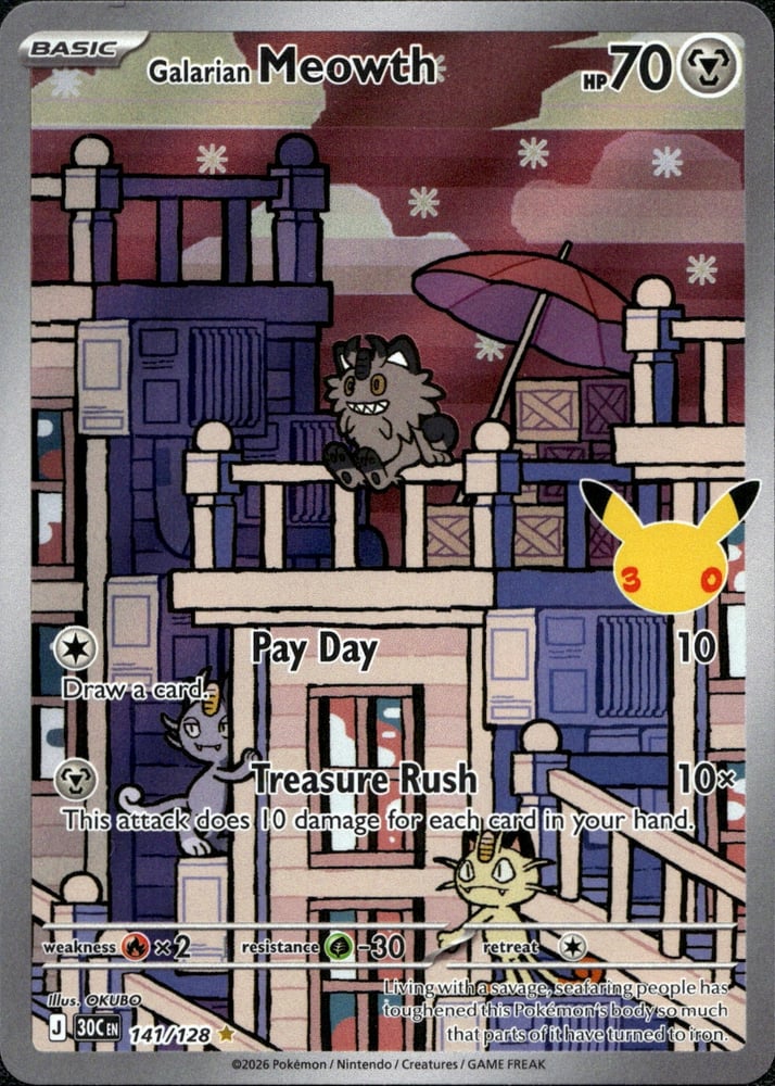 Galarian Meowth - 30TH 141/128