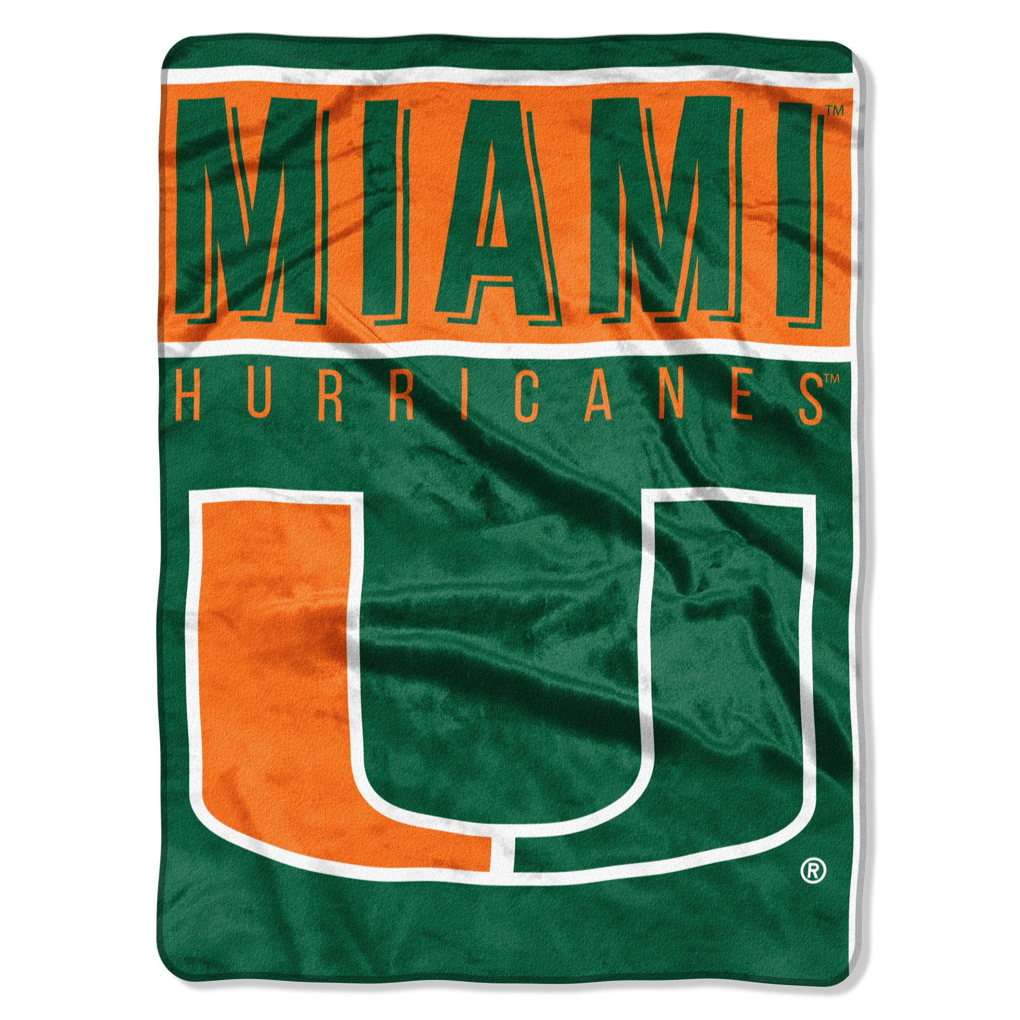 Miami Hurricanes Raschel Basic Design Blanket 60x80"