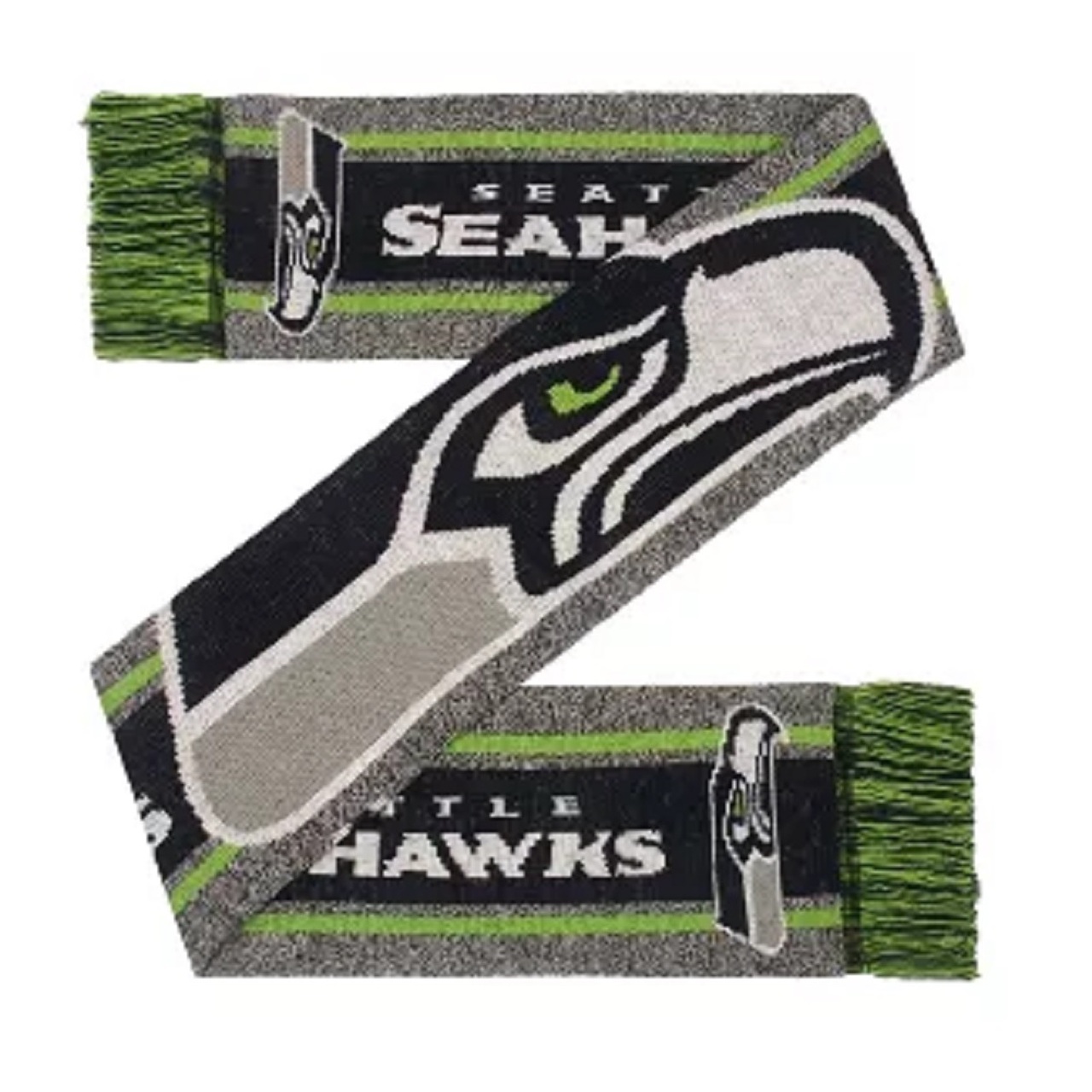 Seattle Seahawks Grey Big Logo Wordmark Scarf