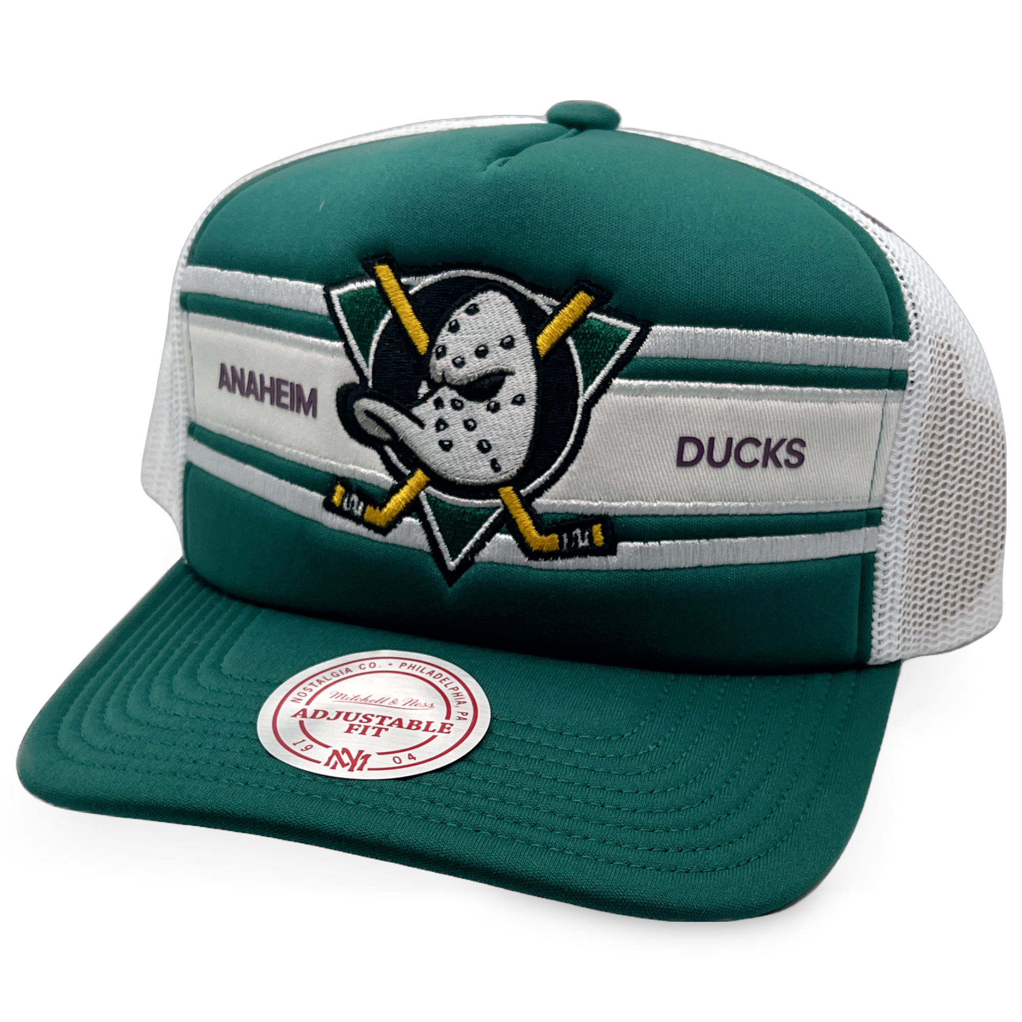 Anaheim Ducks Retro Sideline Trucker Mitchell and Ness Snapback Hat