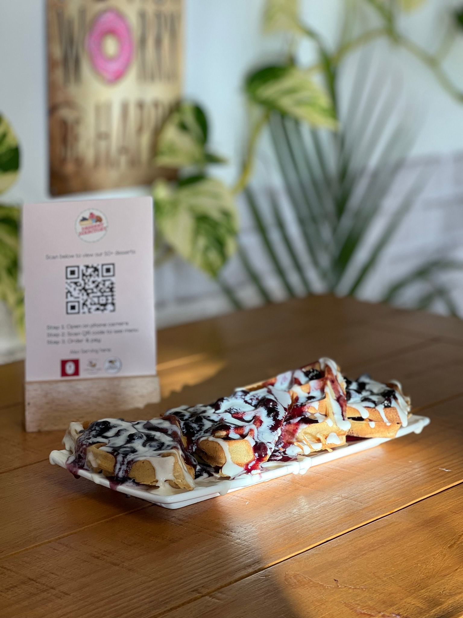Vegan BlueBerry Cheesecake Waffle
