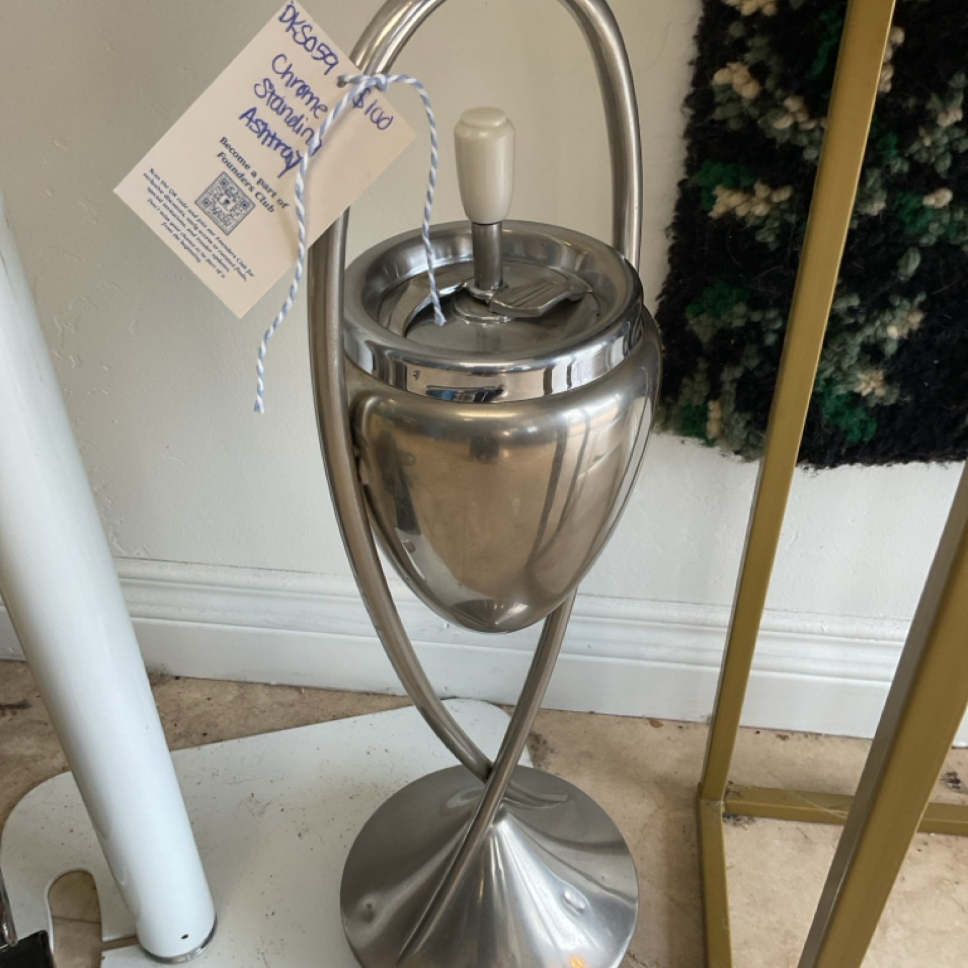 Chrome Standing Ashtray
