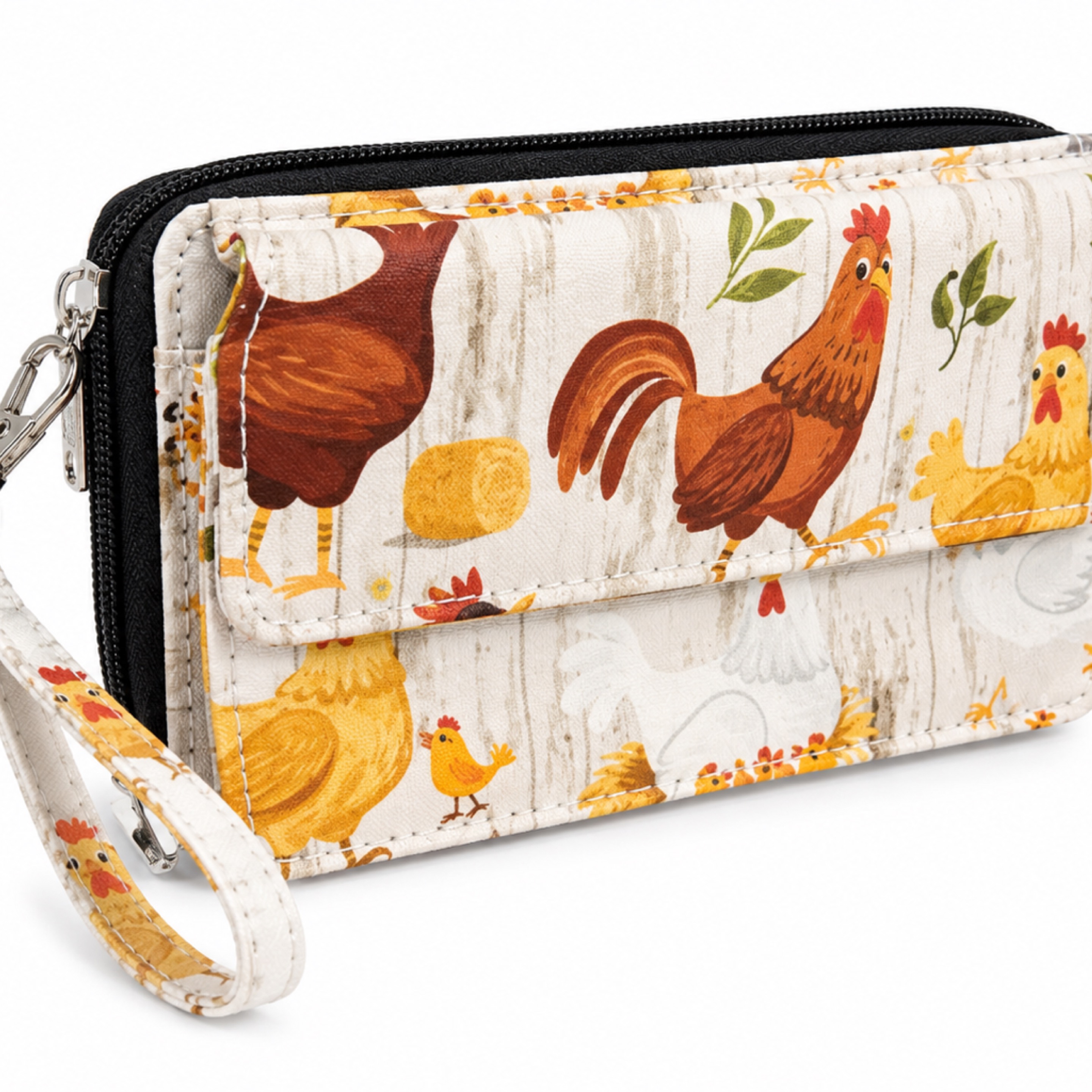 Farmhouse Chicken Wristlet Wallet