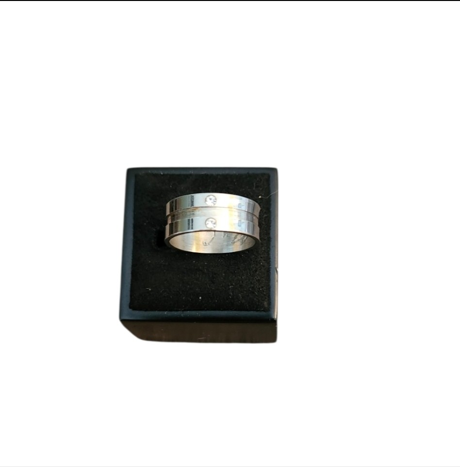 Size 6.5 Silver Toned Cubic Zirconia Band