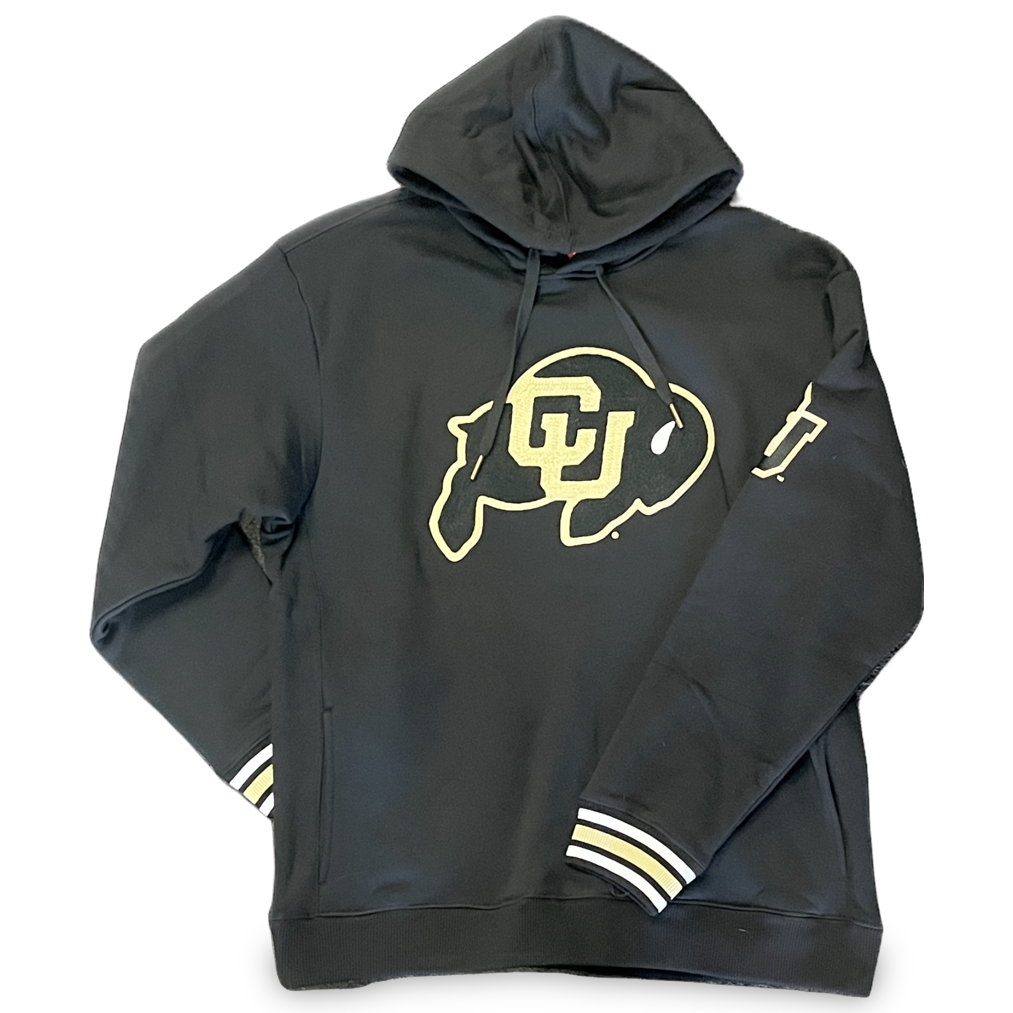 Colorado Buffaloes Black Mitchell and Ness Chainstitch Hooded Sweatshirt