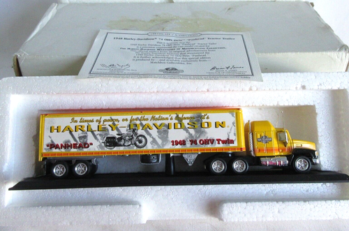 Matchbox 1:87 Harly Davidson Panhead Mack Semi Truck Trailer