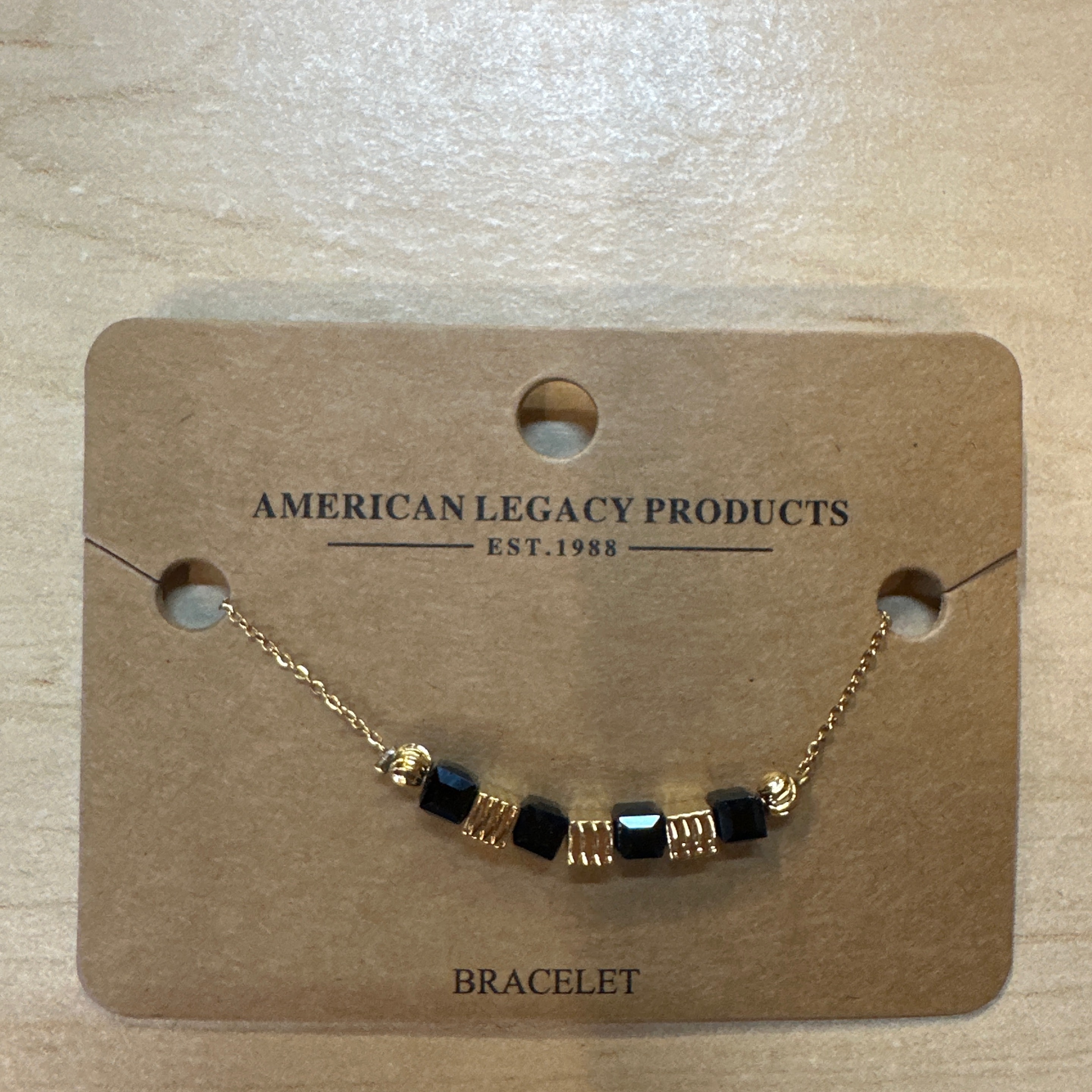 18k gld/s steel chain gold stone bracelet