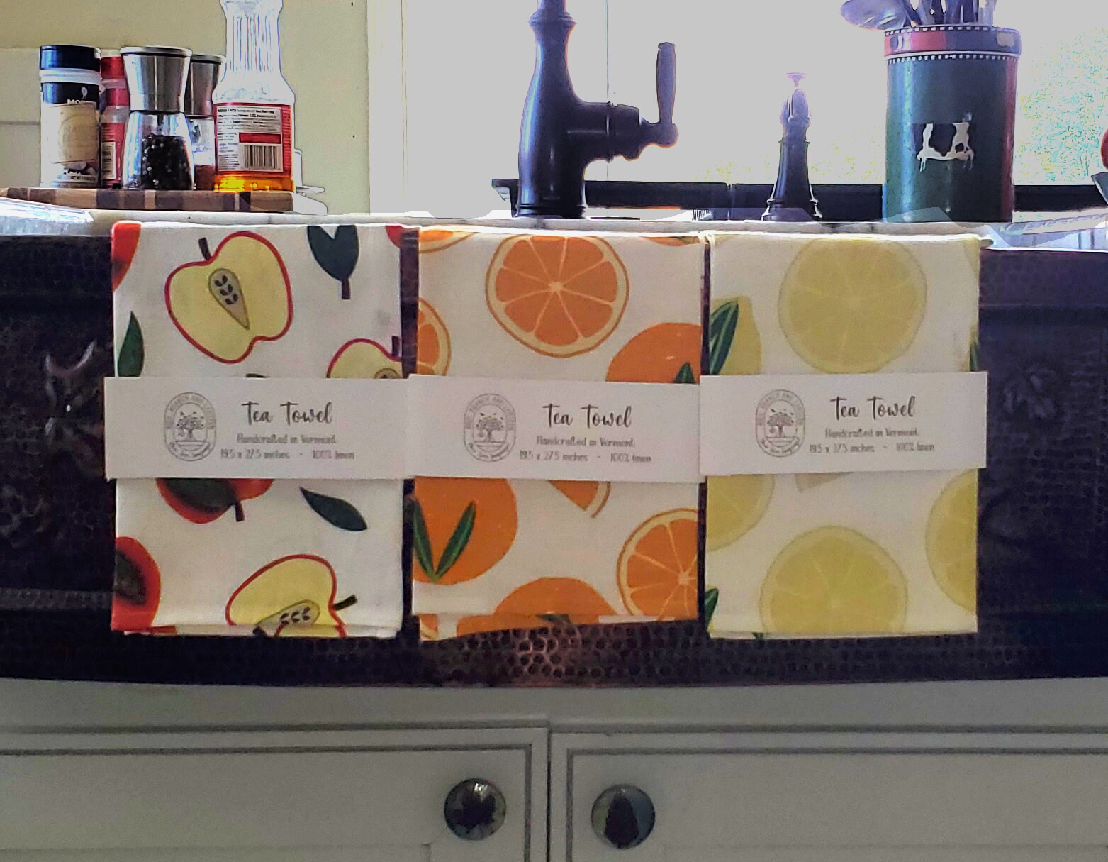 Fruit (Apple, Lemon, Orange) Tea Towels - Lemons
