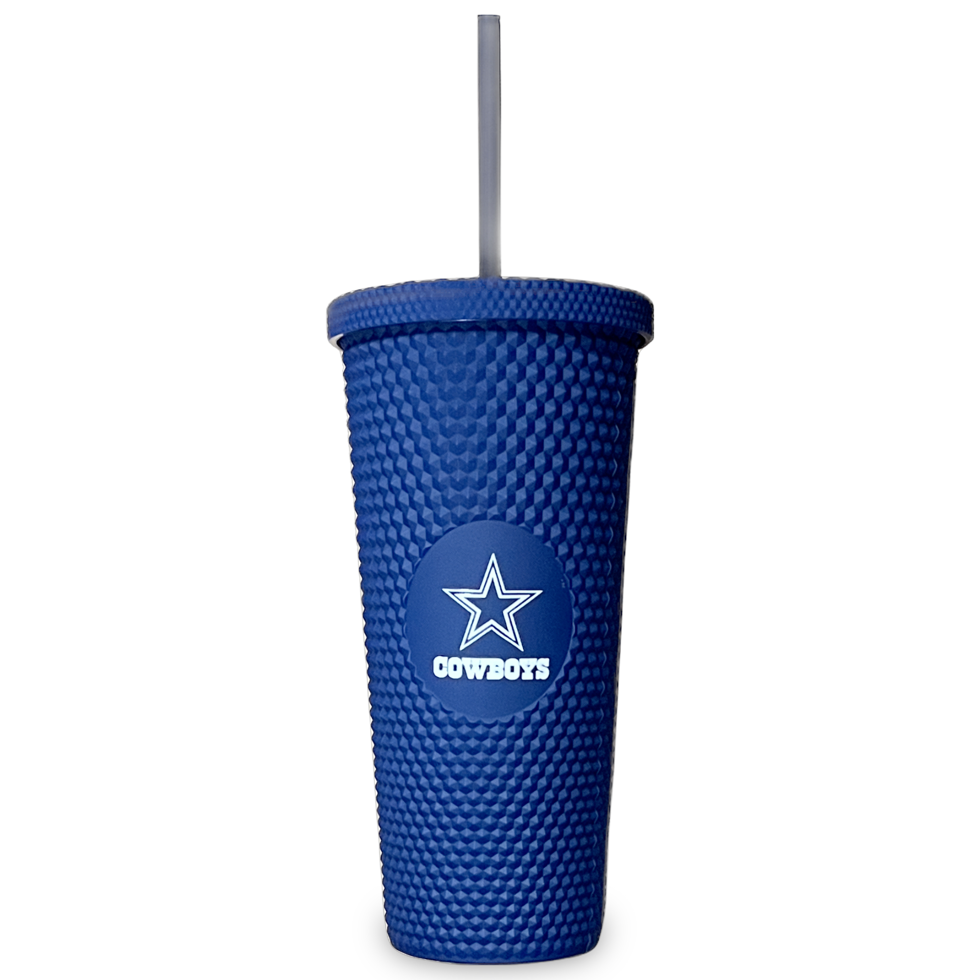 Dallas Cowboys Navy Blue Studded Straw Tumbler 24oz