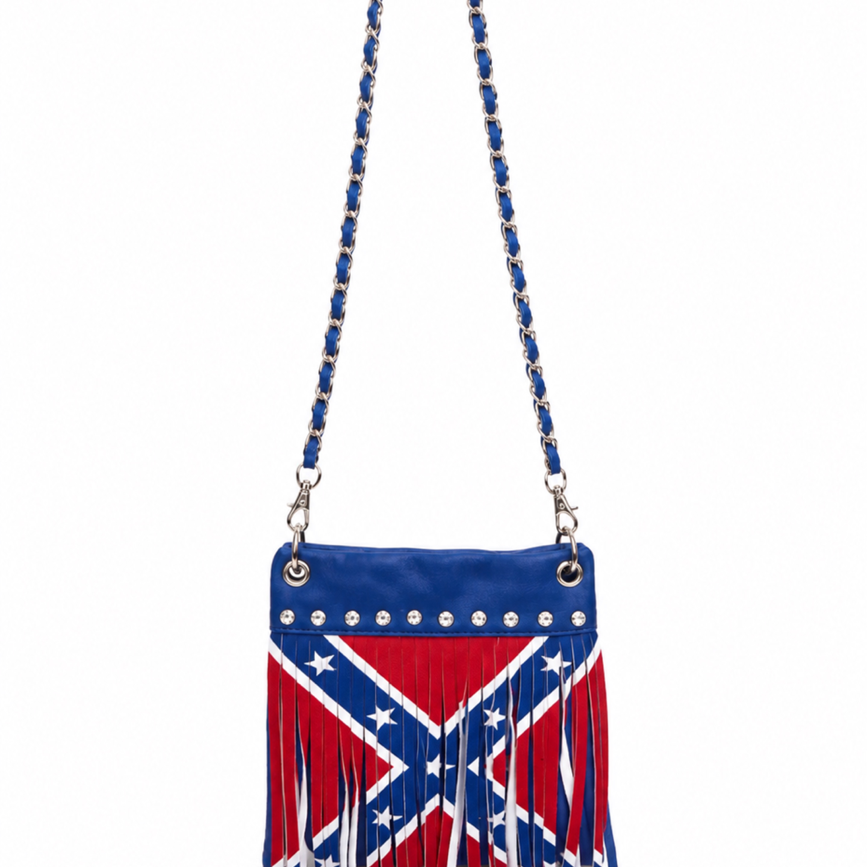Blue Fringe Crossbody Western Style Bag
