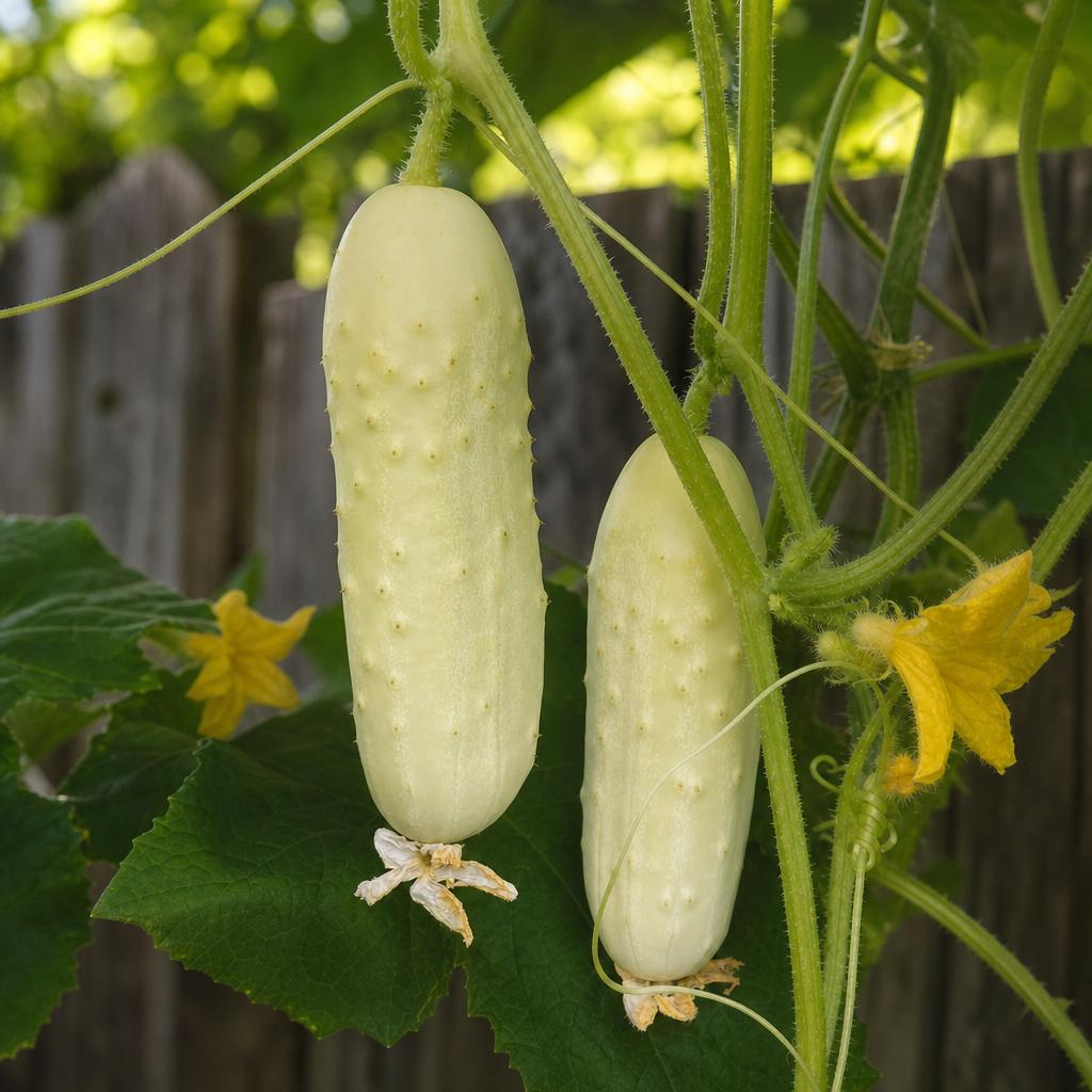 White Wonder Cucumber - 2x Mini Plug Plants - Heirloom White Cucumber