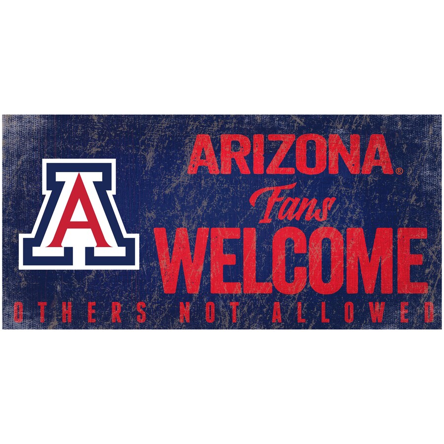 Arizona Wildcats Wood Sign Fans Welcome 12x6