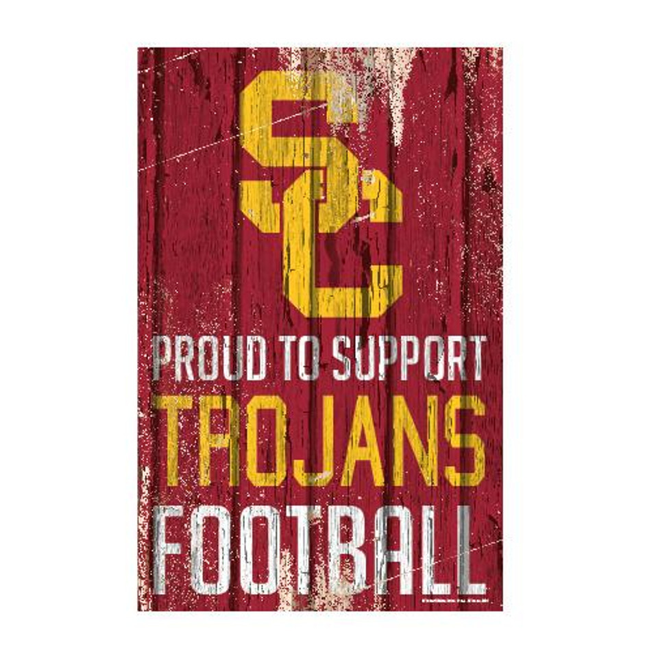 USC Trojans Proud to Support Wood Sign