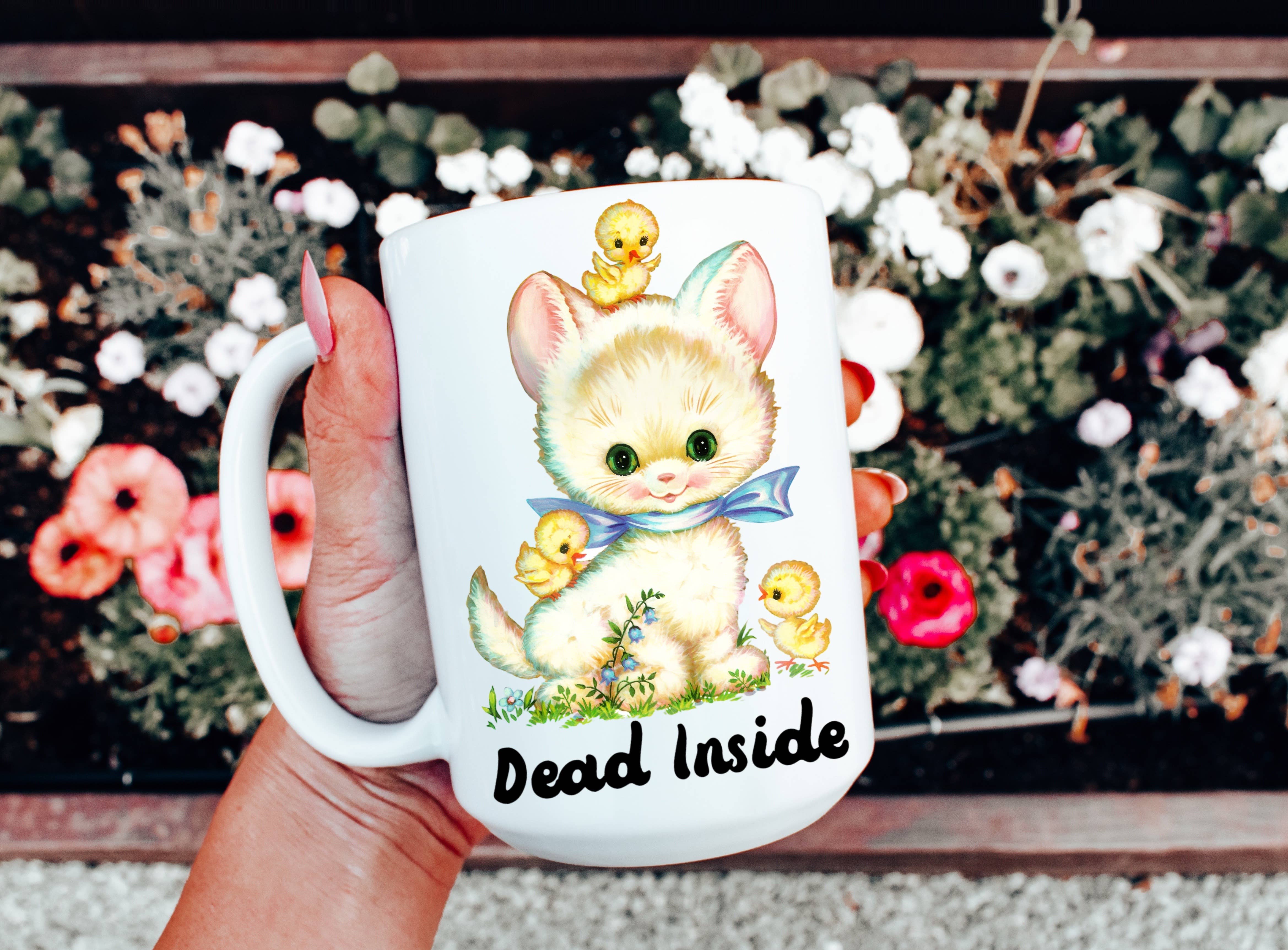 Ace the Pitmatian Co - Dead Inside Coffee Mug: 15 oz