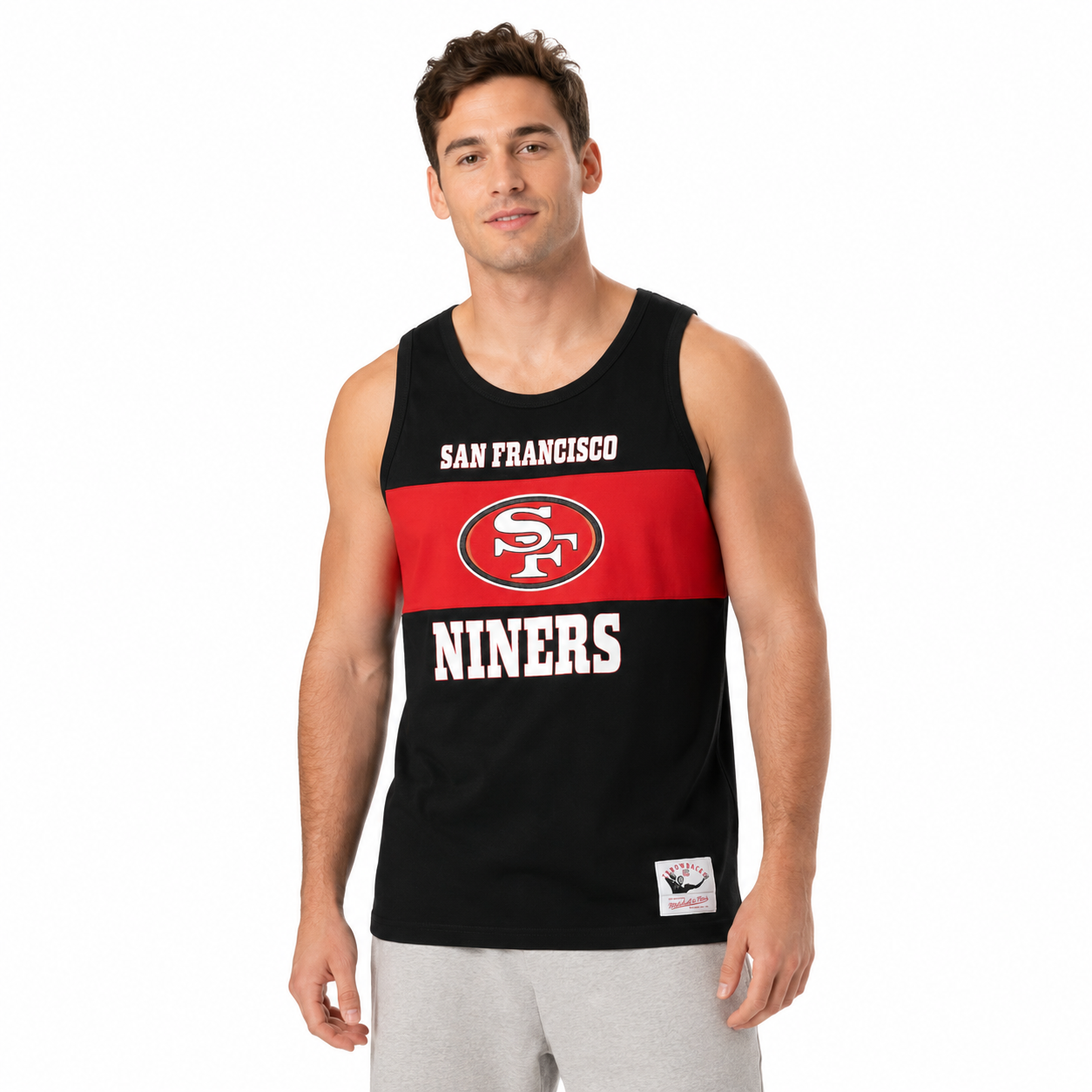 San Francisco 49ers Retro Mitchell and Ness Colorblock Tank Top