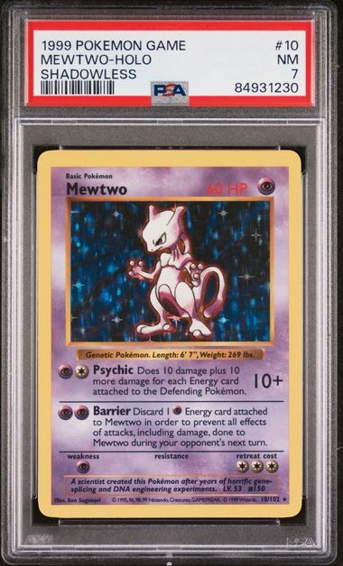 MEWTWO-HOLO SHADOWLESS