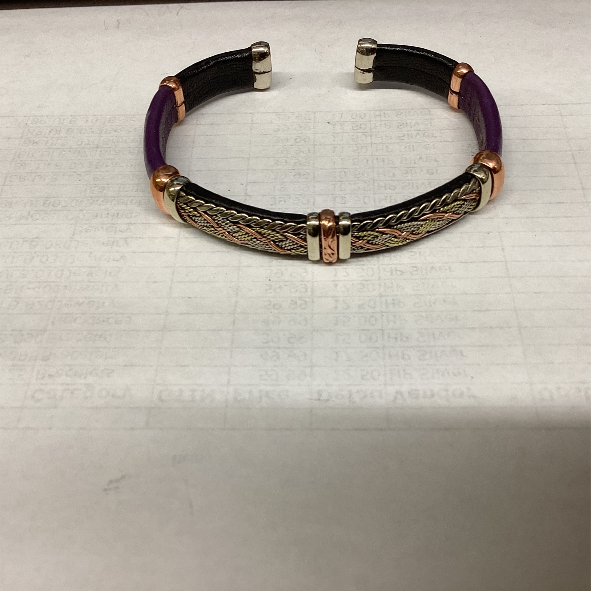 Unique Leather Bracelet - Purple