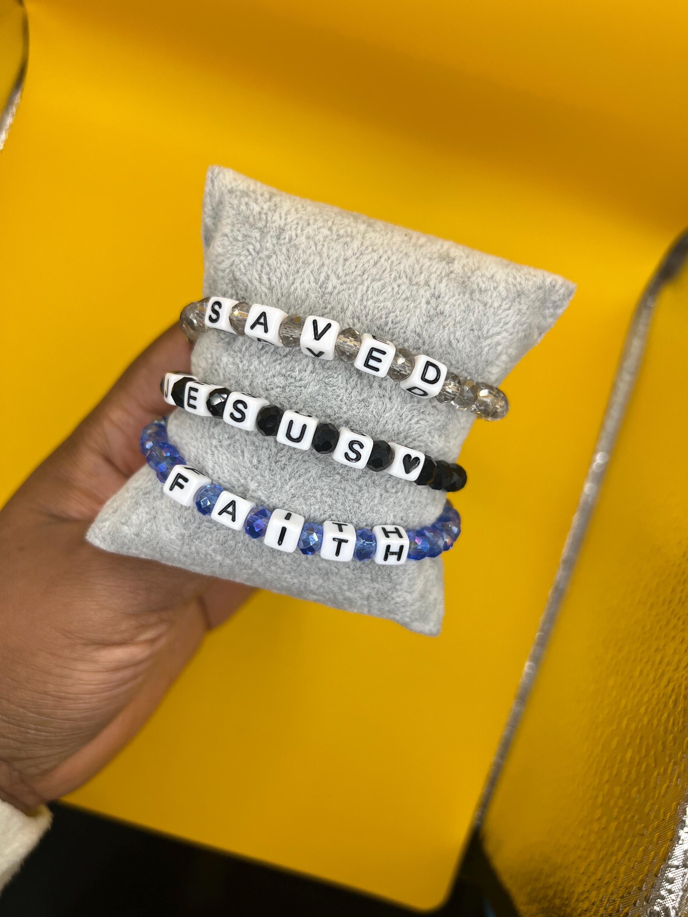 Personalized Christian Beaded Bracelet – Scripture Verse Jewelry view 3