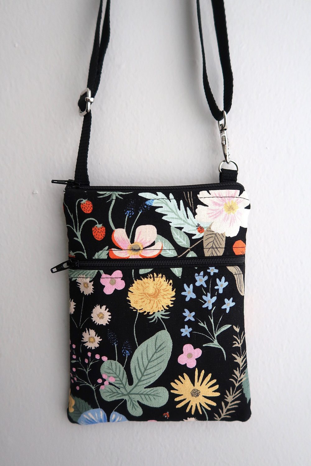 Small Crossbody Bag – Strawberry Fields Black, photo 8 of 12