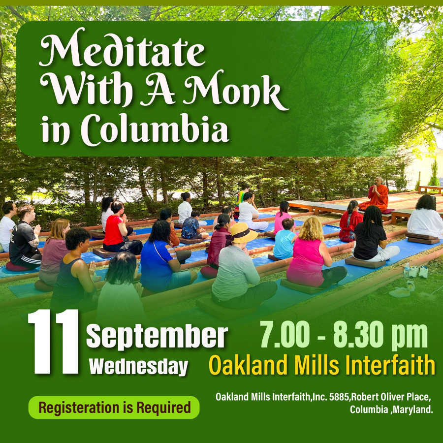 Meditate With A Monk - Columbia - Sep 11