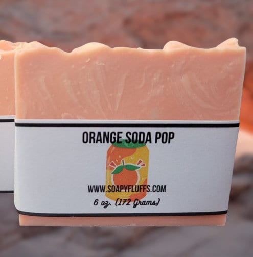 Orange Soda Artisan Handcrafted Cold Processed Soap for Skin Cleansing and Moisturizing Bar for Men & Women, Made in the USA.