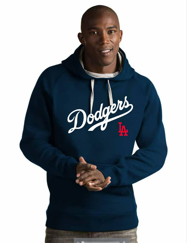 Los Angeles Dodgers Navy Blue Antigua Hooded Sweatshirt