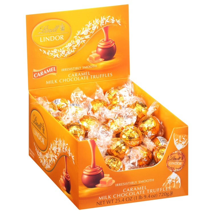 Lindt Lindor Milk Chocolate  CaramelTruffles 25.4 oz 60 ct