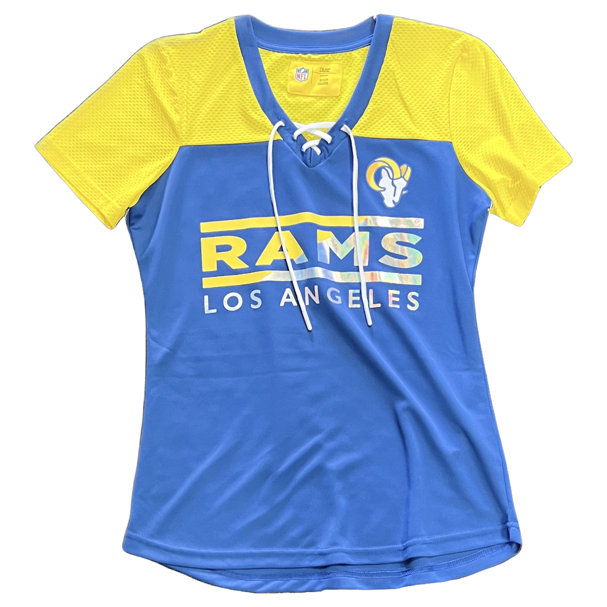 Los Angeles Rams Ladies Foil Jersey - Blue/Yellow