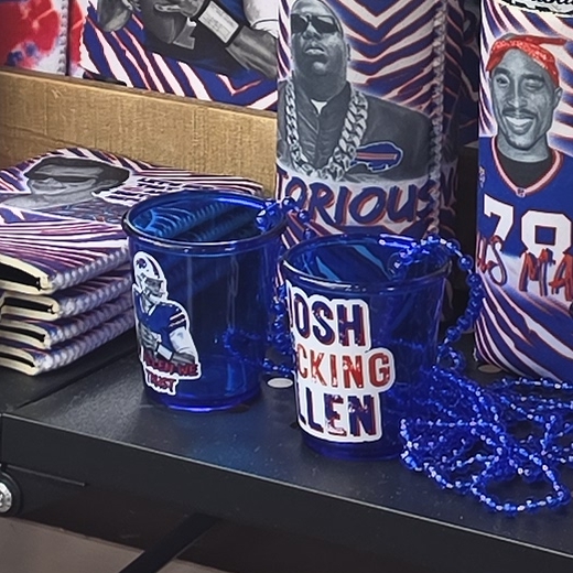 Bills Plastic Necklace Shot Glass