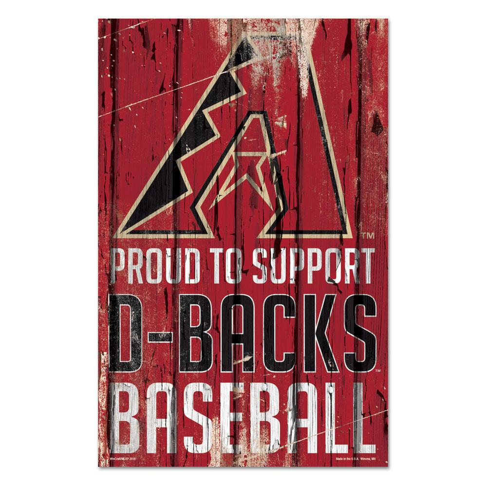 Arizona Diamondbacks Proud to Support Wooden Sign 11x17"