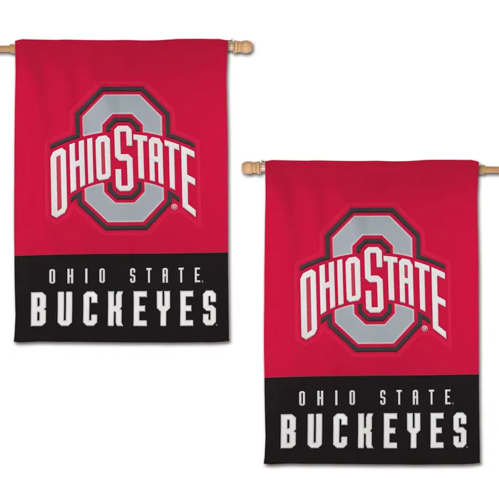 Ohio State Buckeyes 2-Sided Premium Applique Vertical Banner 28x40"