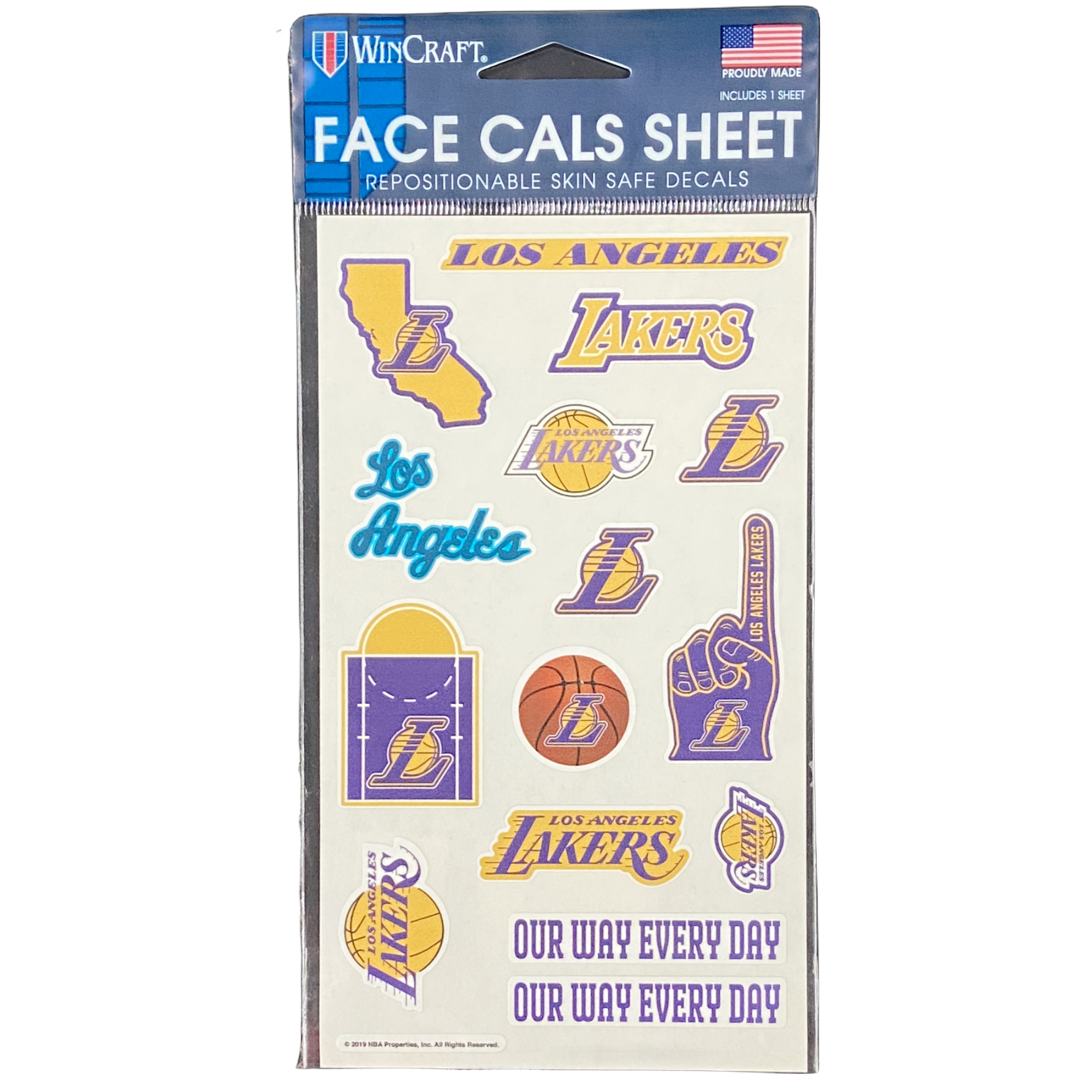 Los Angeles Lakers Face Cals Sheet