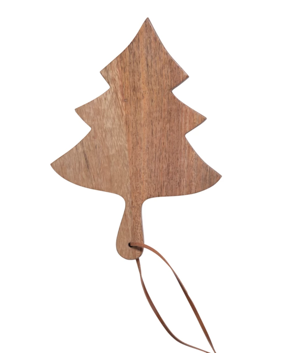 Christmas Tree Cheese/Cutting Board with Tie