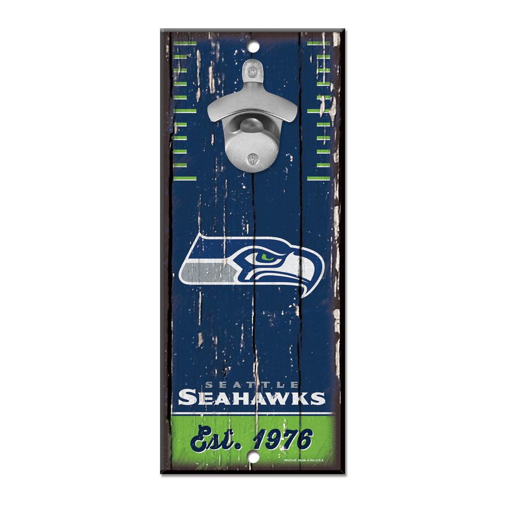 Seattle Seahawks Wood Bottle Opener 5x11"