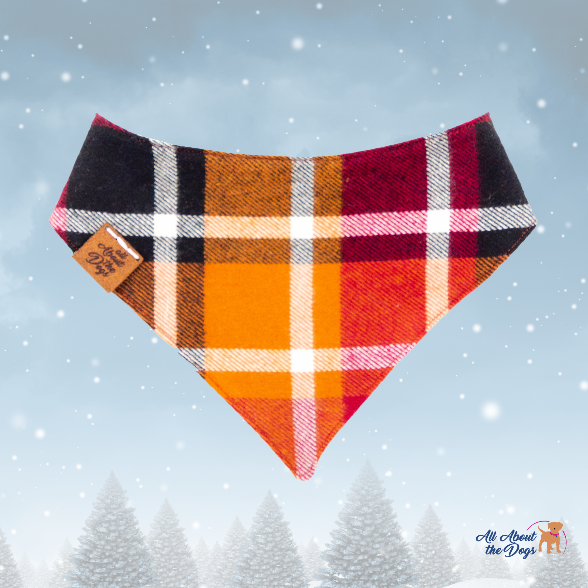 Black, Red, and Orange Stripe Plaid Flannel with Solid Black