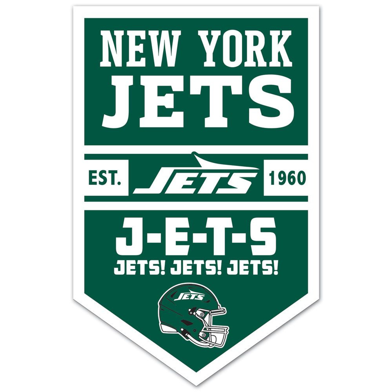 New York Jets Chevron Wood Banner Sign 11x17"