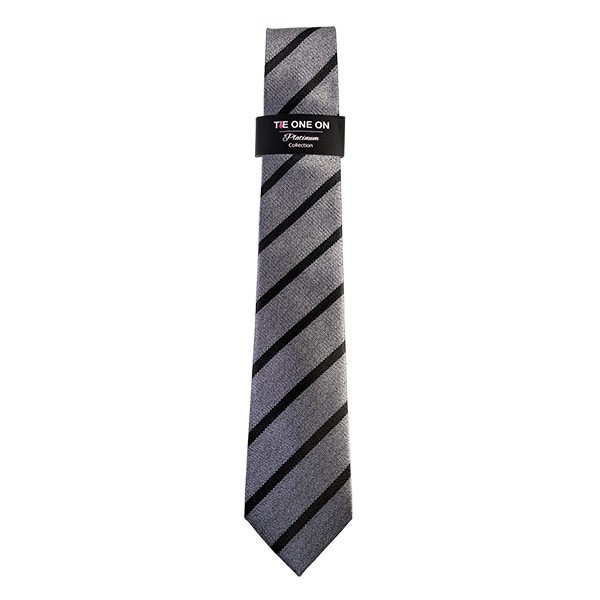 150 X 7 Cm Silver Black Diagonal Stripe Tie